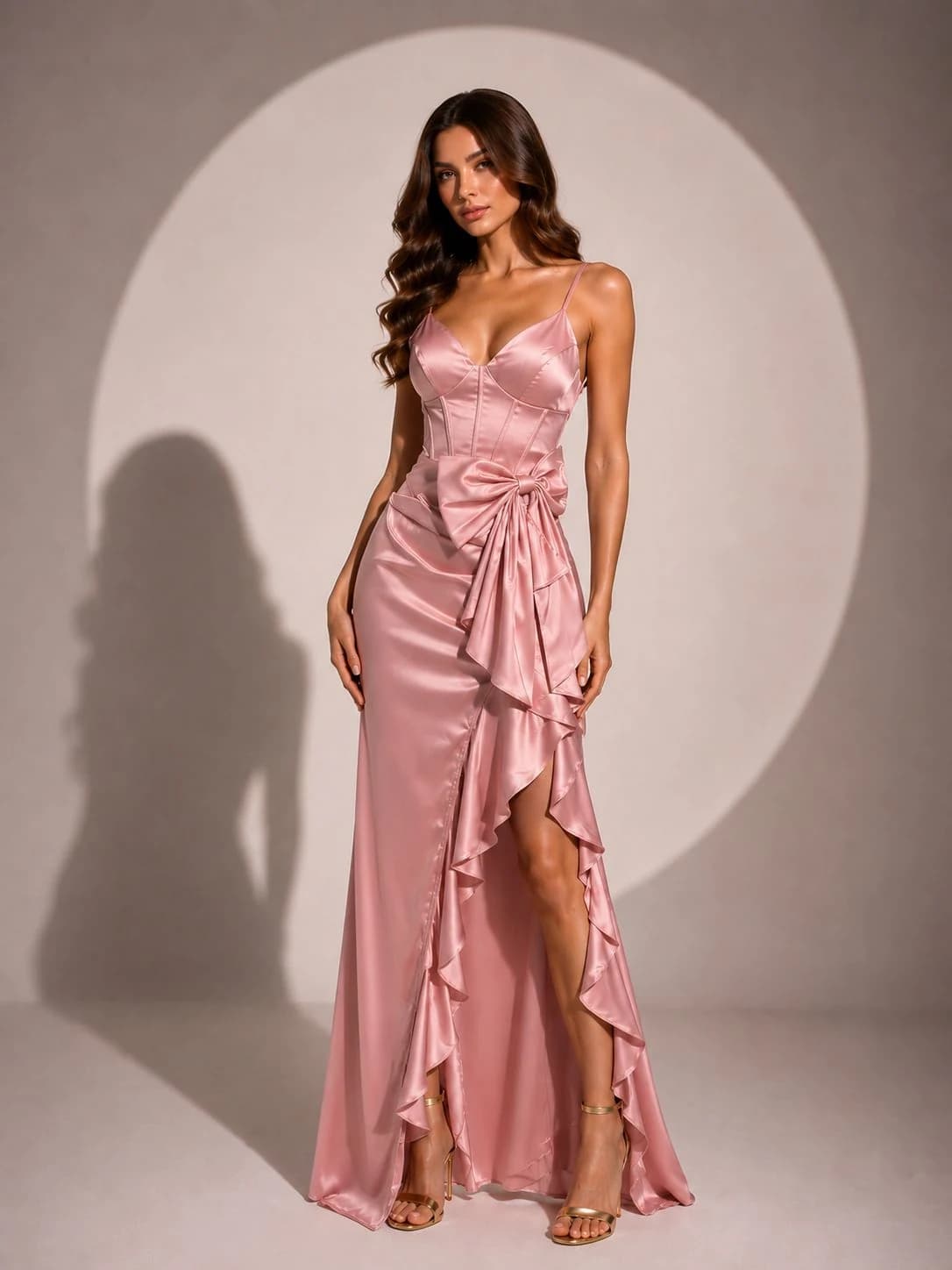 Vestido Palo de Rosa Volado